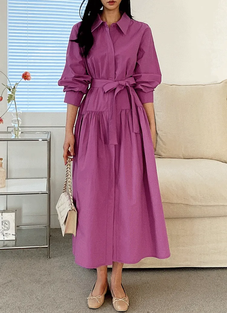 ストラップ付フレアシャツワンピース | 詳細画像1