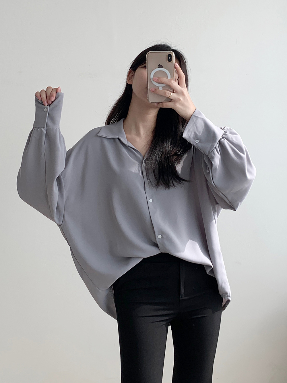 ワイドカフスシルキーシャツ | 詳細画像2