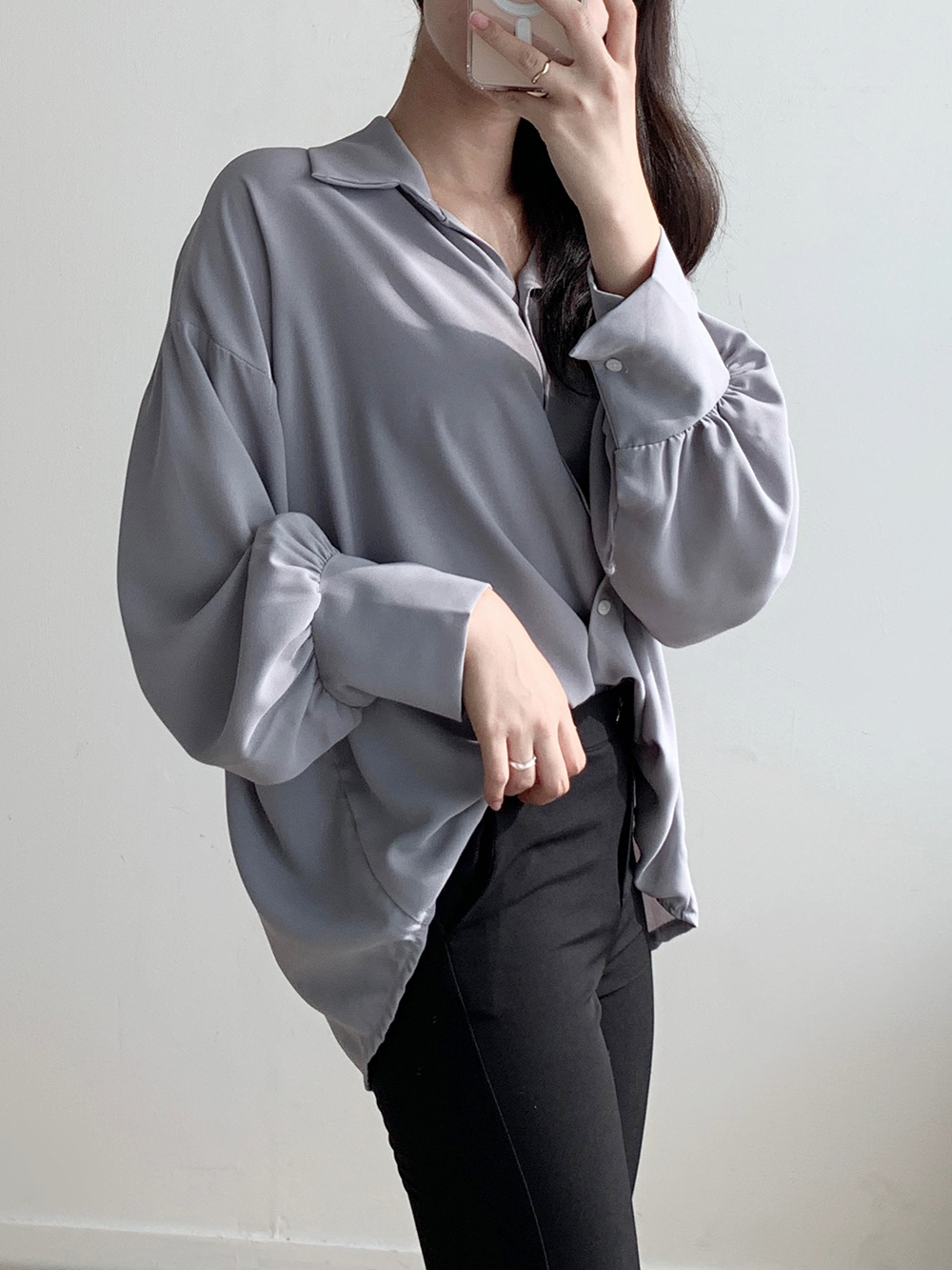 ワイドカフスシルキーシャツ | 詳細画像4