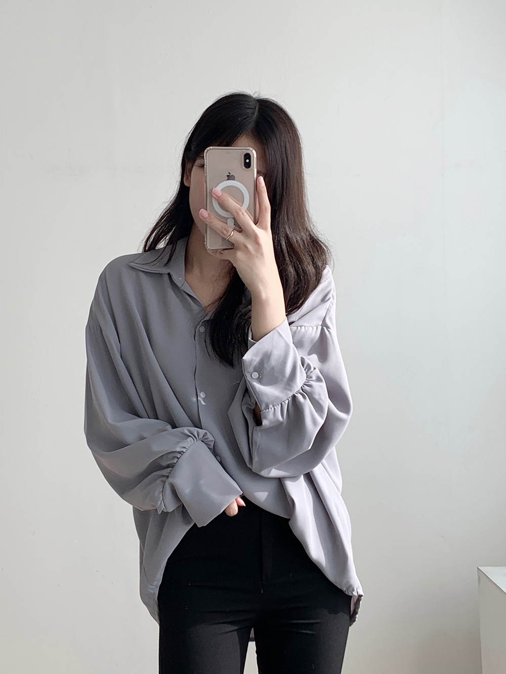 ワイドカフスシルキーシャツ | 詳細画像8