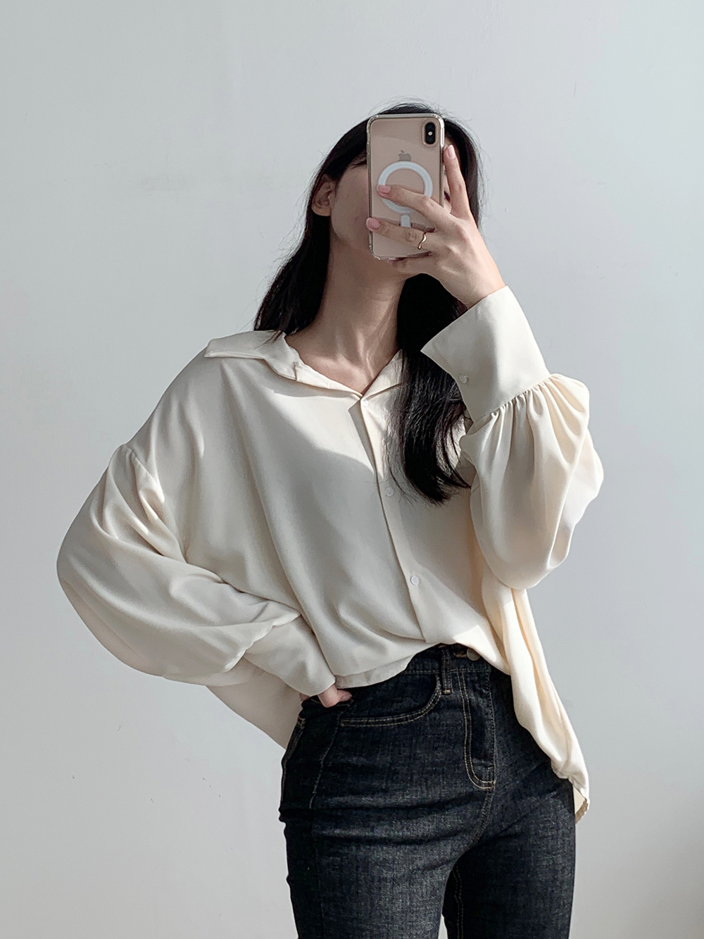 ワイドカフスシルキーシャツ | 詳細画像9