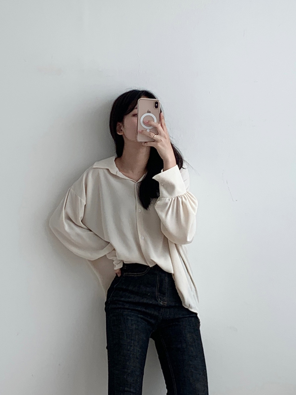 ワイドカフスシルキーシャツ | 詳細画像11