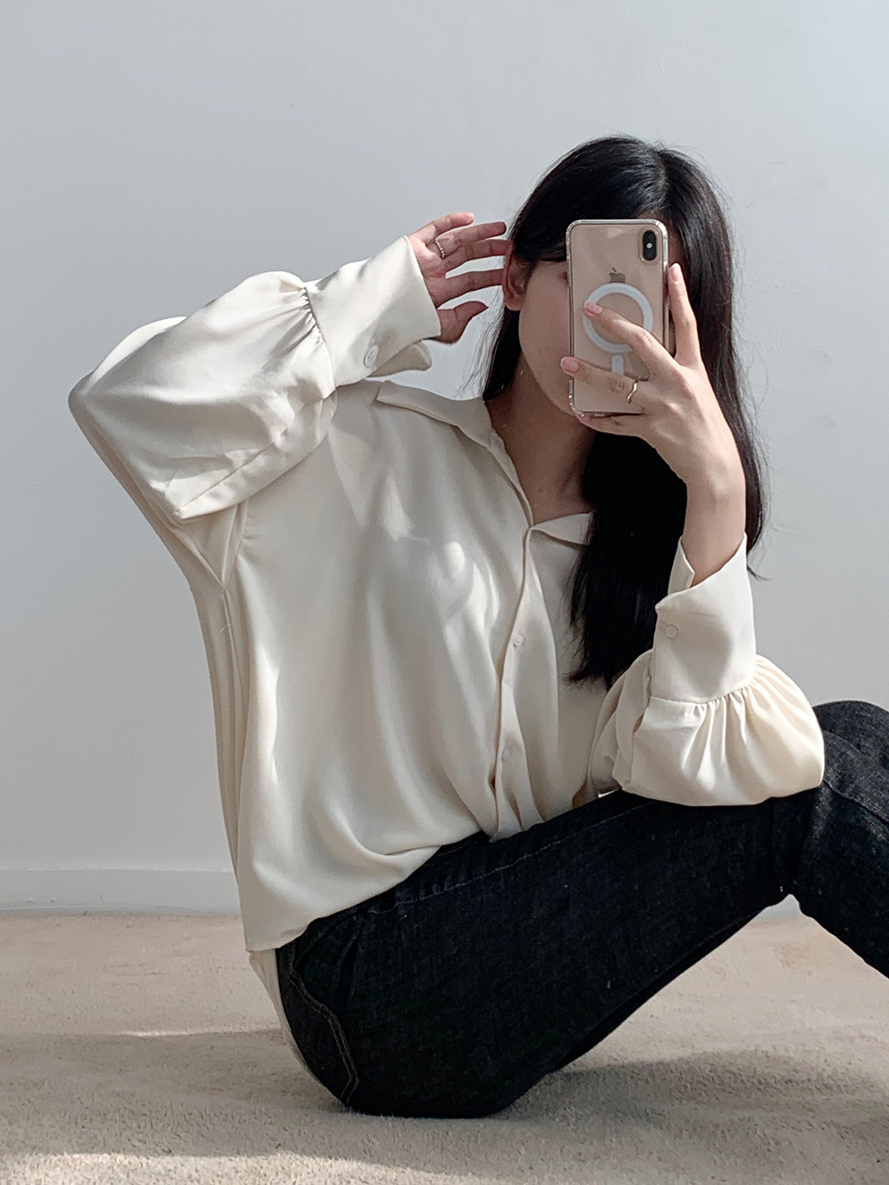 ワイドカフスシルキーシャツ | 詳細画像13