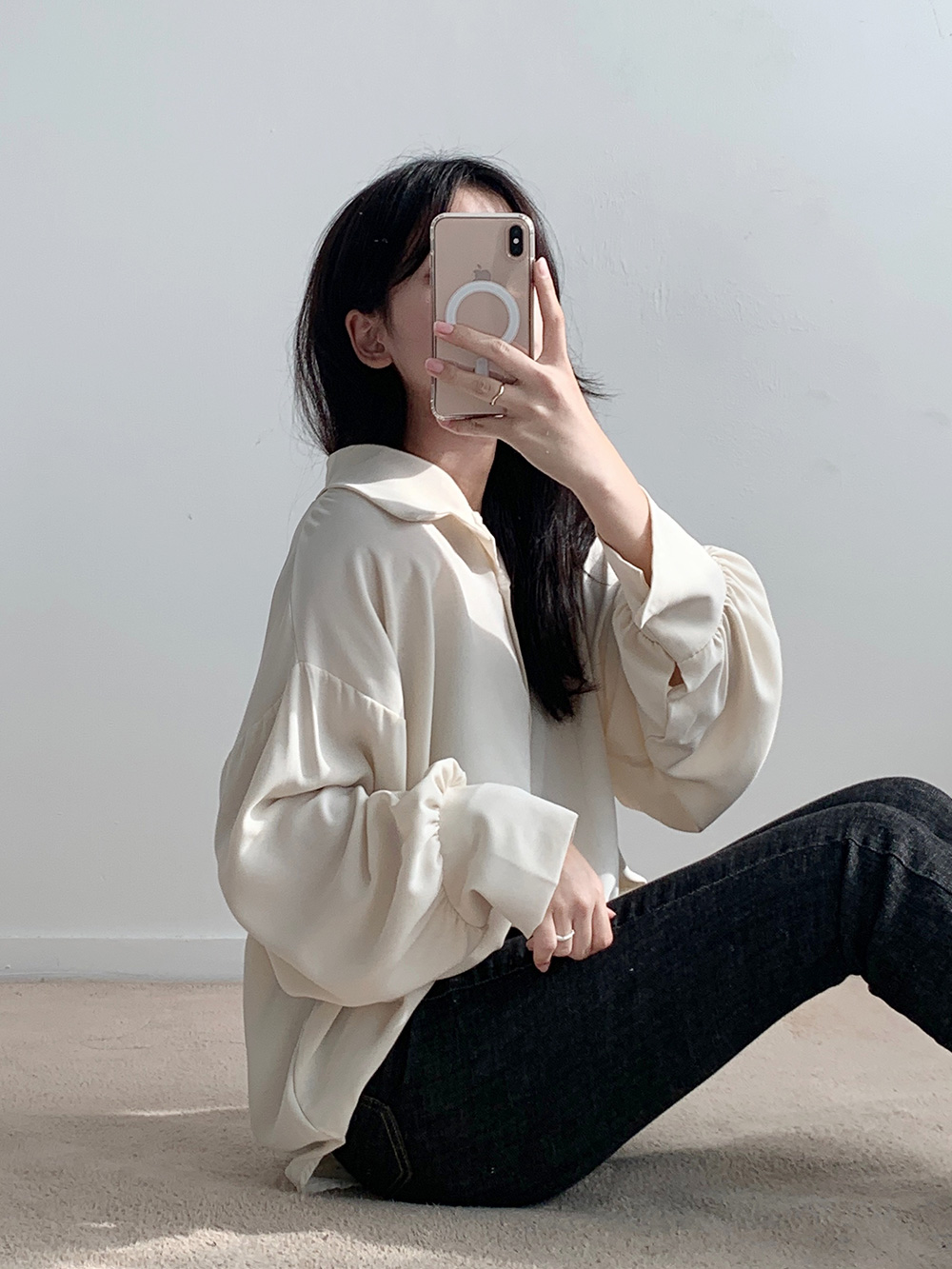 ワイドカフスシルキーシャツ | 詳細画像14