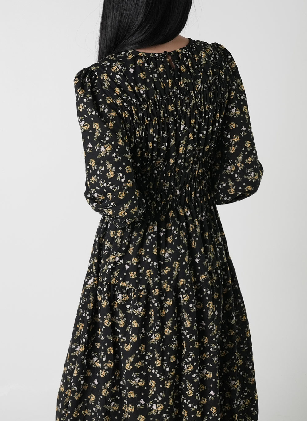 シャーリング花柄パフワンピース | DHOLIC | 詳細画像11