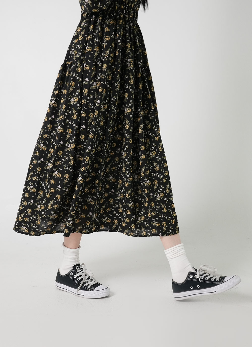 シャーリング花柄パフワンピース | DHOLIC | 詳細画像13