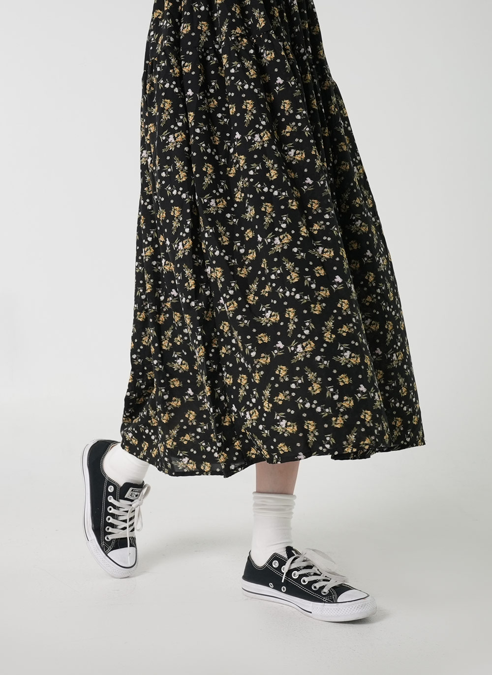 シャーリング花柄パフワンピース | DHOLIC | 詳細画像14