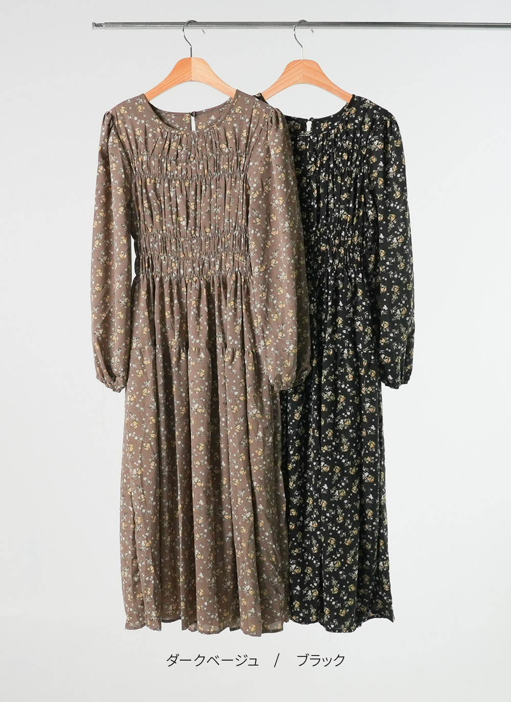 シャーリング花柄パフワンピース | DHOLIC | 詳細画像15