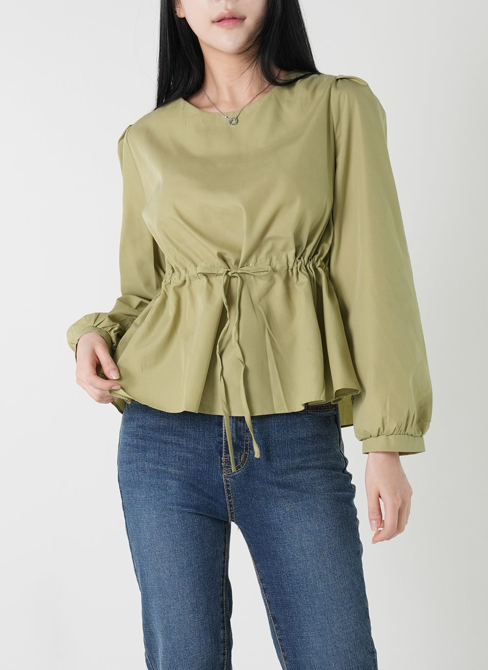 ストリング付ペプラムパフブラウス | DHOLIC | 詳細画像6