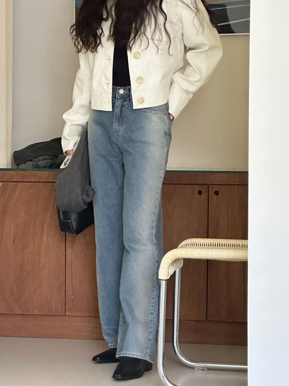 ハイウエストストレートデニムパンツ | レディースファッション