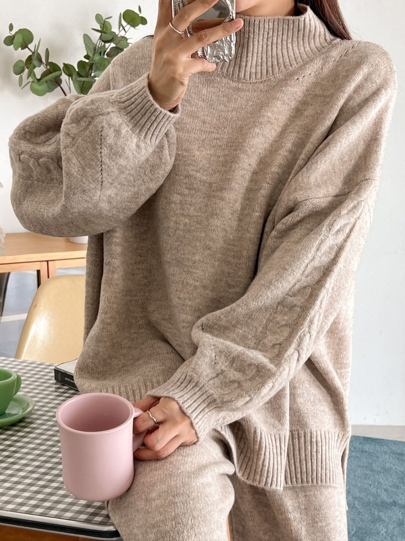 ウール混ケーブルニット&ストリングパンツSET | 詳細画像11