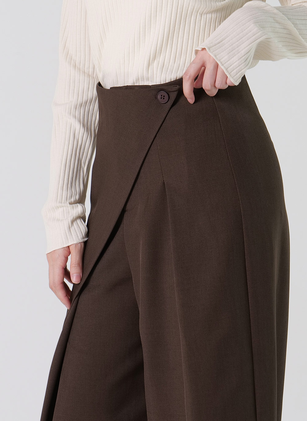 ボタンラップワイドスラックス | DHOLIC | 詳細画像4