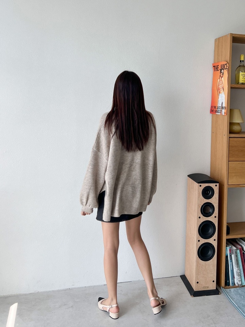 ウール混スリットアンバランスボクシーニット | 詳細画像4