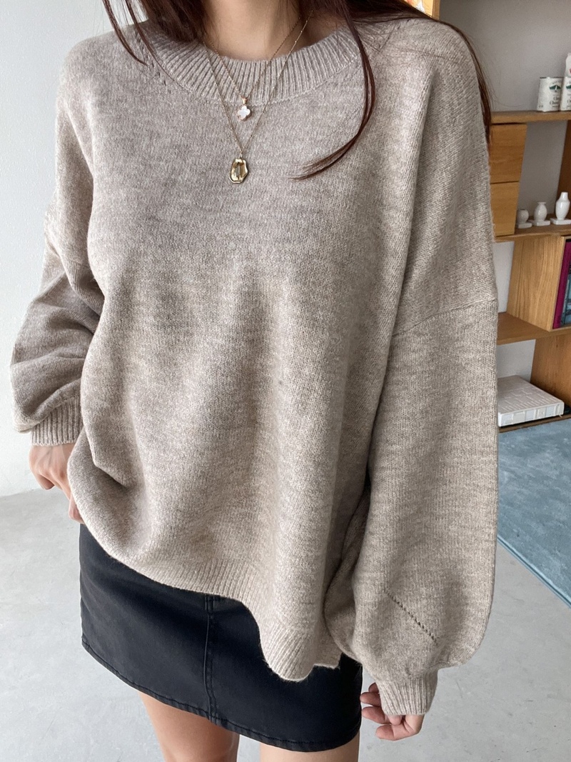 ウール混スリットアンバランスボクシーニット | 詳細画像7