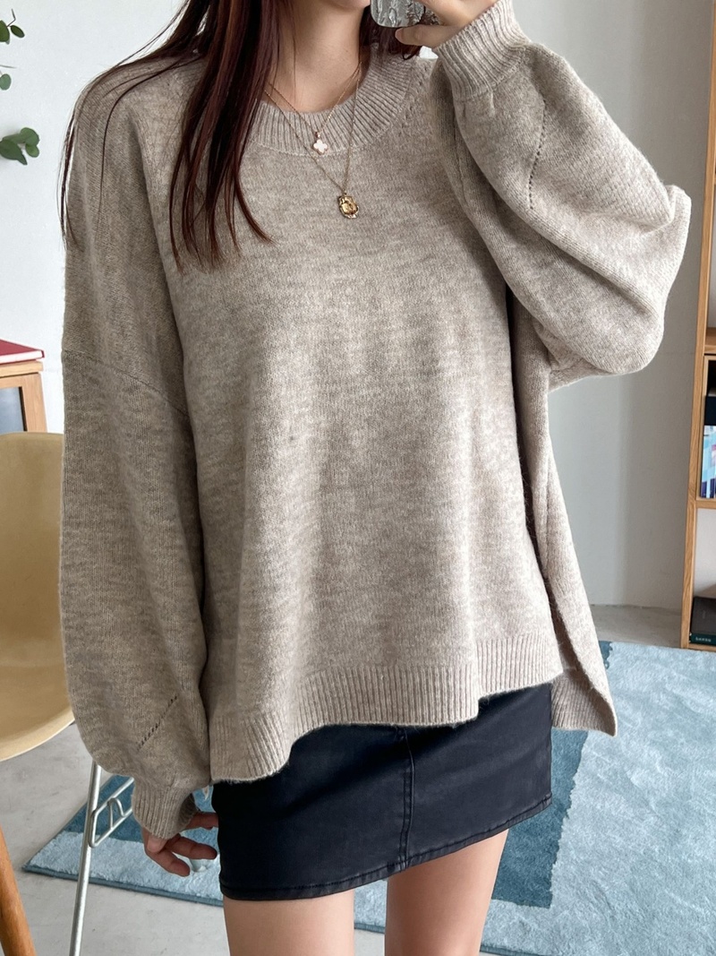 ウール混スリットアンバランスボクシーニット | 詳細画像11