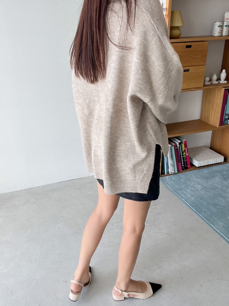 ウール混スリットアンバランスボクシーニット | 詳細画像17