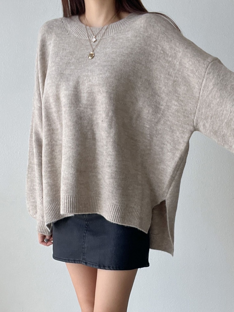 ウール混スリットアンバランスボクシーニット | 詳細画像19