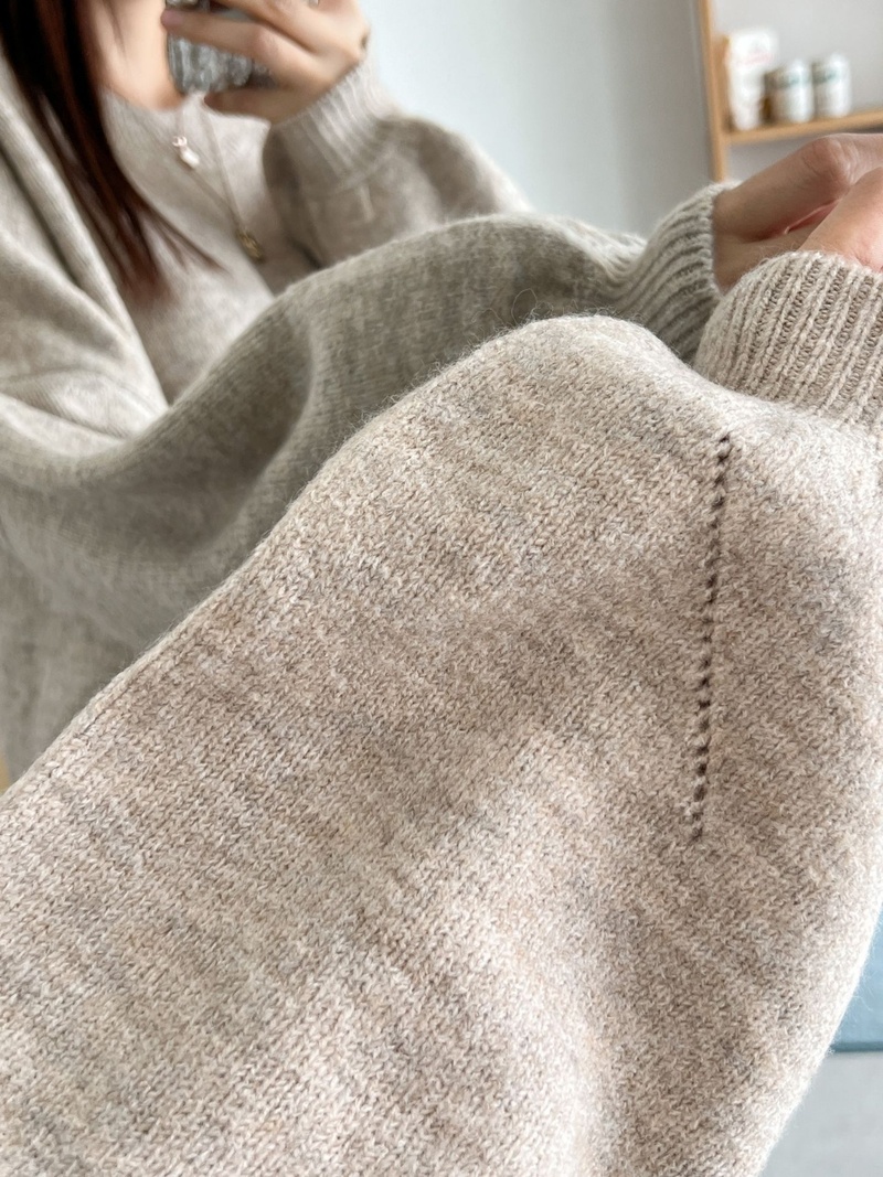 ウール混スリットアンバランスボクシーニット | 詳細画像20