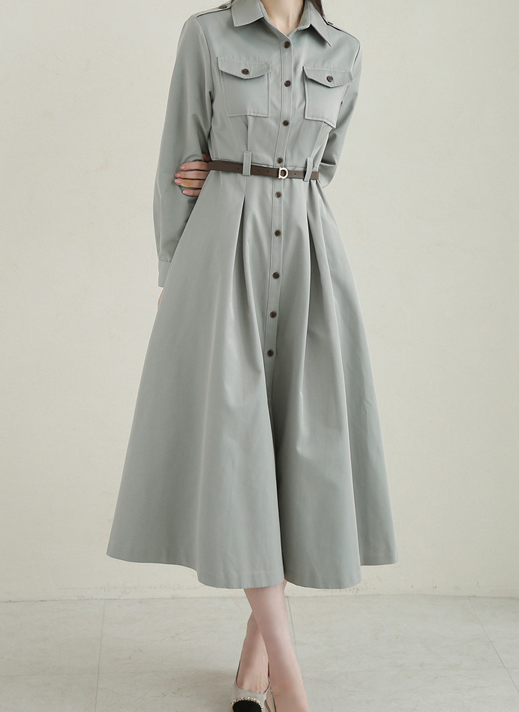 トレンチ風シャツワンピース | レディースファッション通販 - DHOLIC