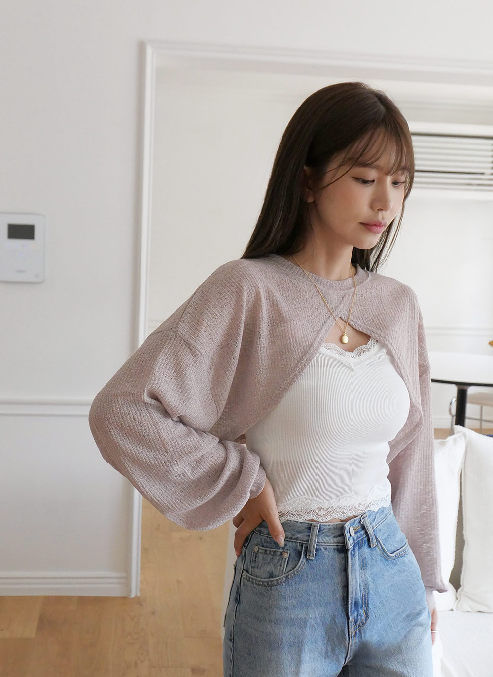 2WAYボレロ風クロップドTシャツ | DHOLIC | 詳細画像5
