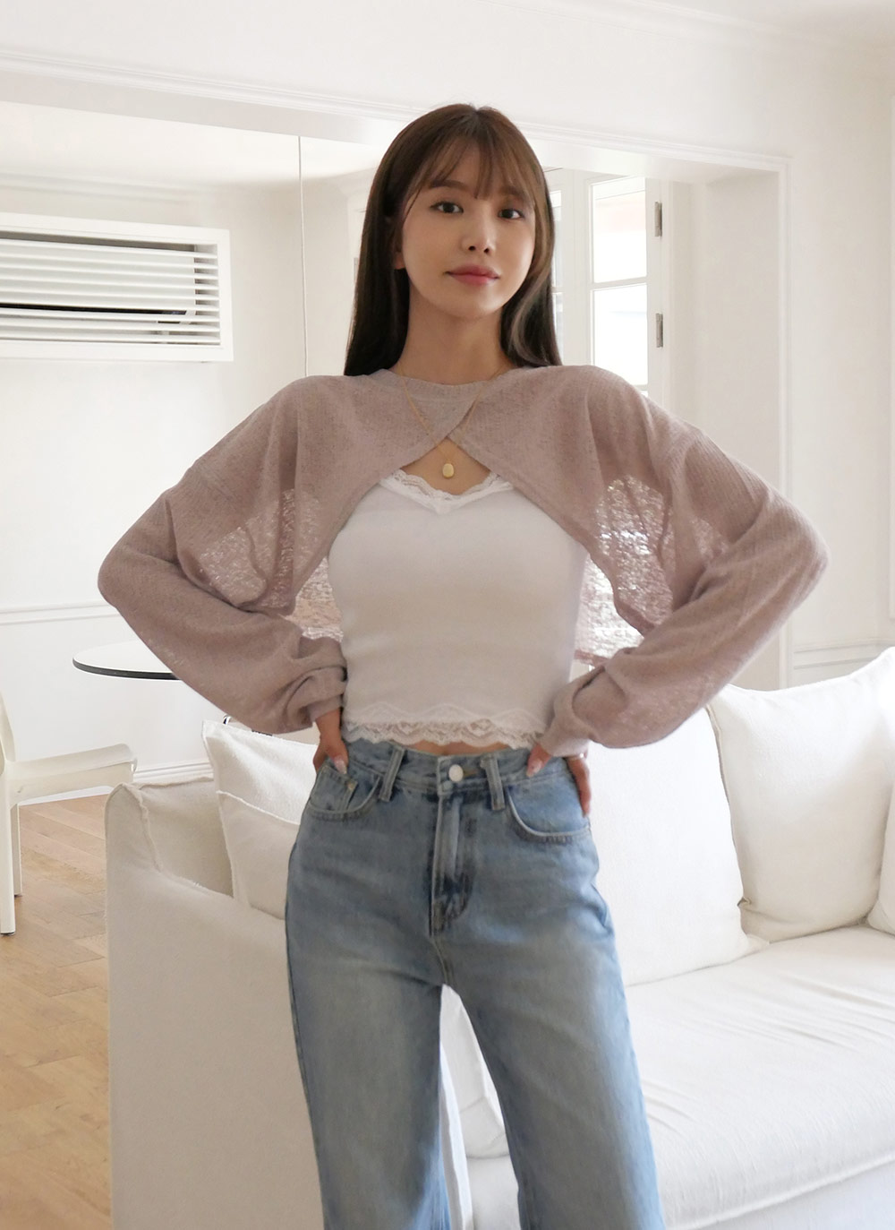 2WAYボレロ風クロップドTシャツ | DHOLIC | 詳細画像8