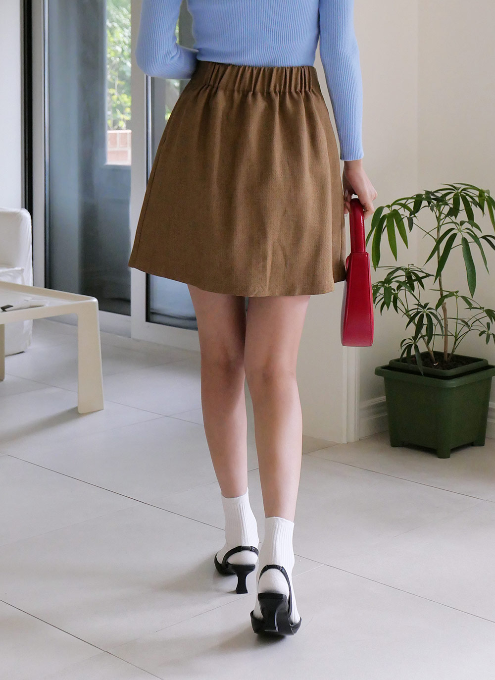 パンツ裏地フェイクパールミニスカート | DHOLIC | 詳細画像4