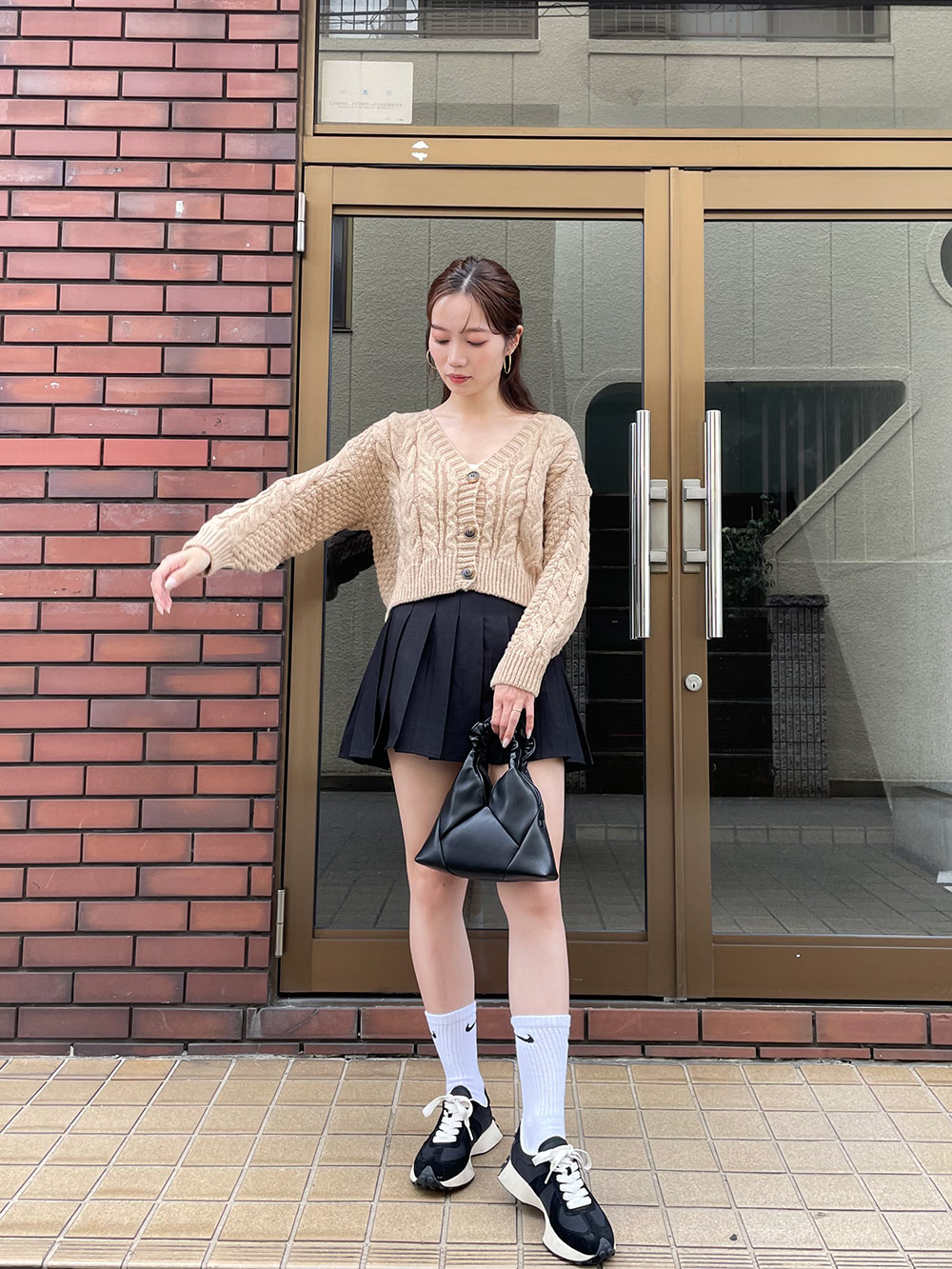 MICALLE MICALLE デニムとプリーツのハイブリッドスカート MICALLE MICALLE デニムとプリーツのハイブリッドスカート