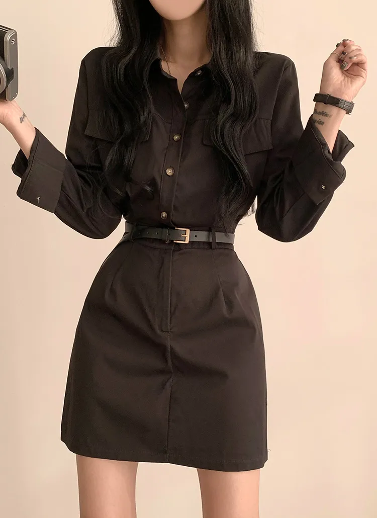 ポケットボタンカラーミニワンピース | moodloveroom | 詳細画像1