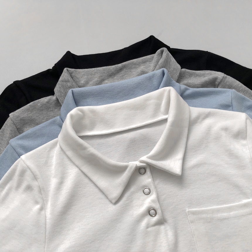 ワンポケットポロカラー長袖Tシャツ | lilisense | 詳細画像28