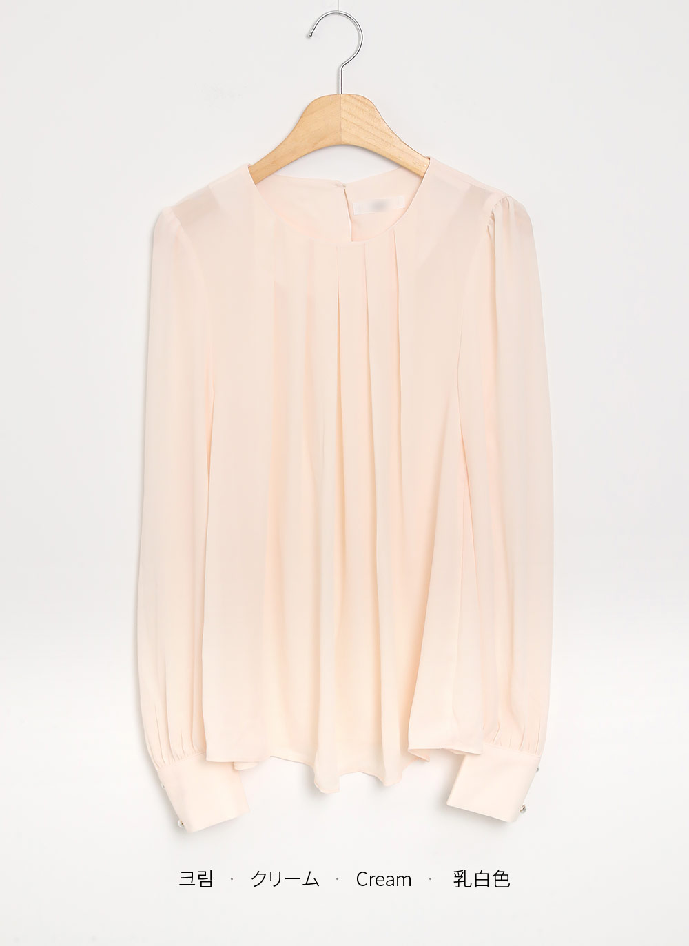 パール調ボタンタックネックブラウス | DHOLIC | 詳細画像16