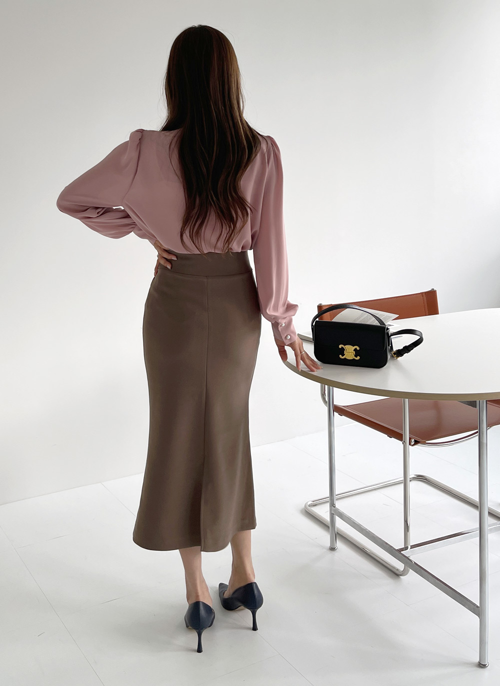 パール調ボタンタックネックブラウス | DHOLIC | 詳細画像11