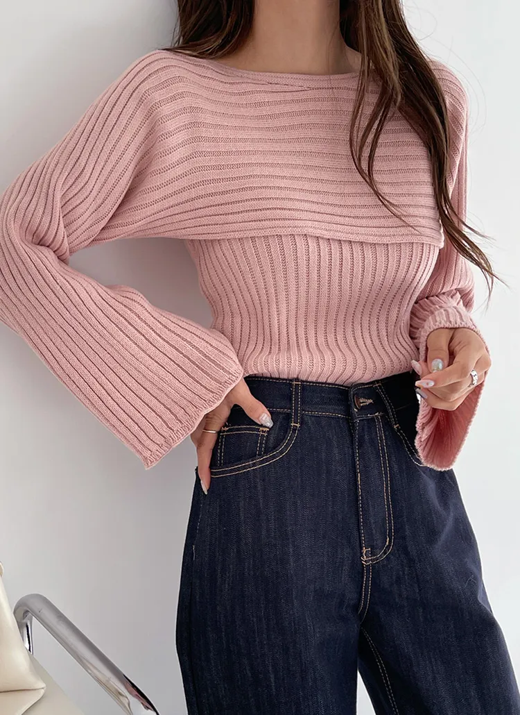 リブキャミ&クロップドニットSET | DHOLIC | 詳細画像1