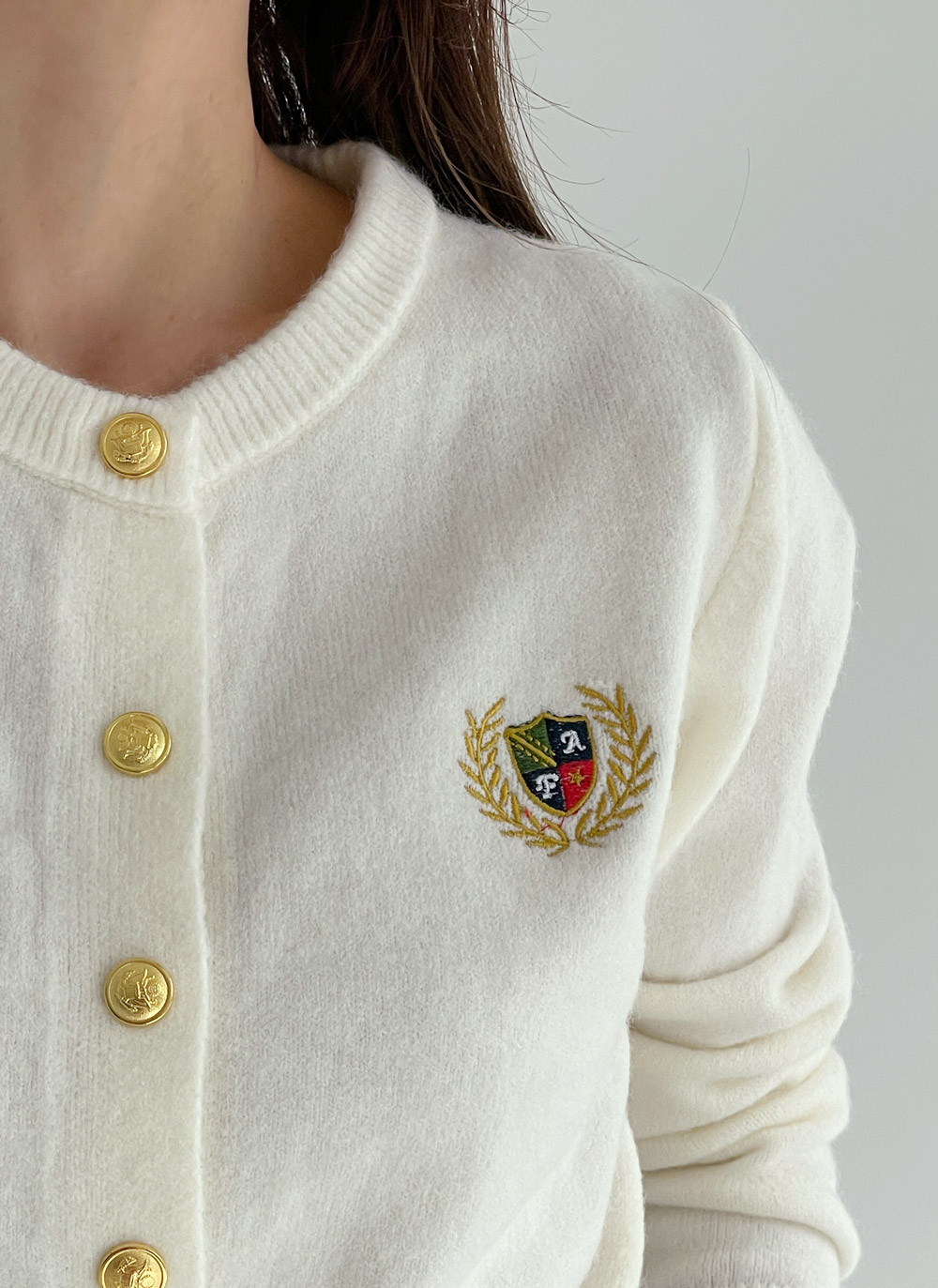 エンブレムゴールドボタンカーディガン | DHOLIC | 詳細画像6