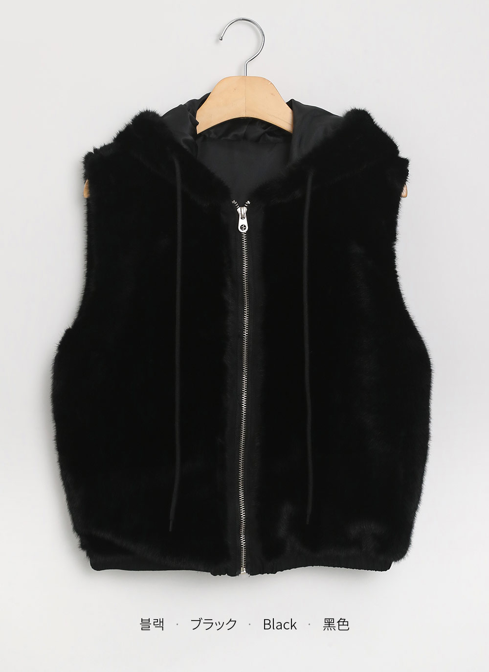 ストリング付フードエコファージップベスト | DHOLIC | 詳細画像15