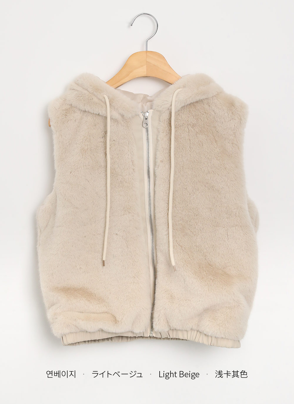 ストリング付フードエコファージップベスト | DHOLIC | 詳細画像16