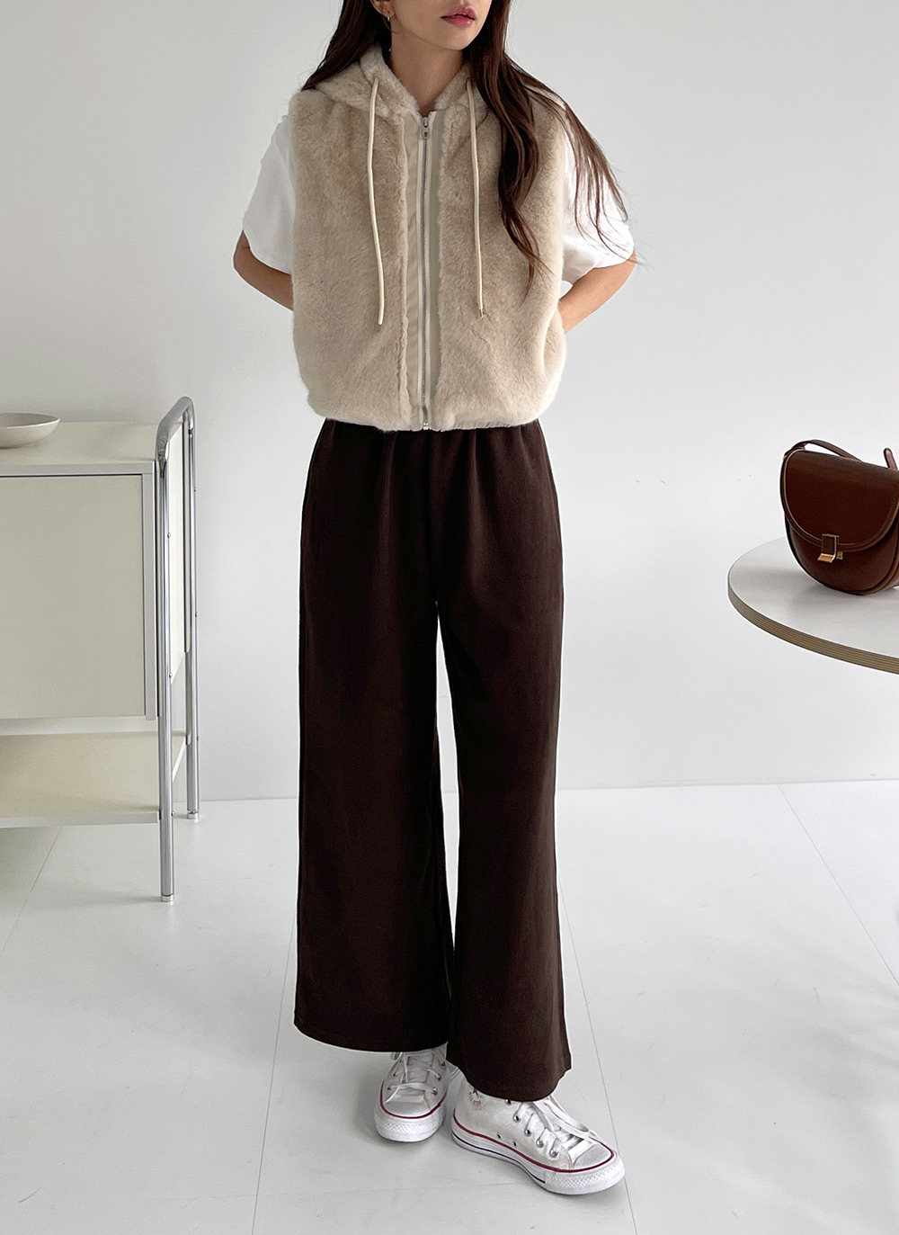 ストリング付フードエコファージップベスト | DHOLIC | 詳細画像2