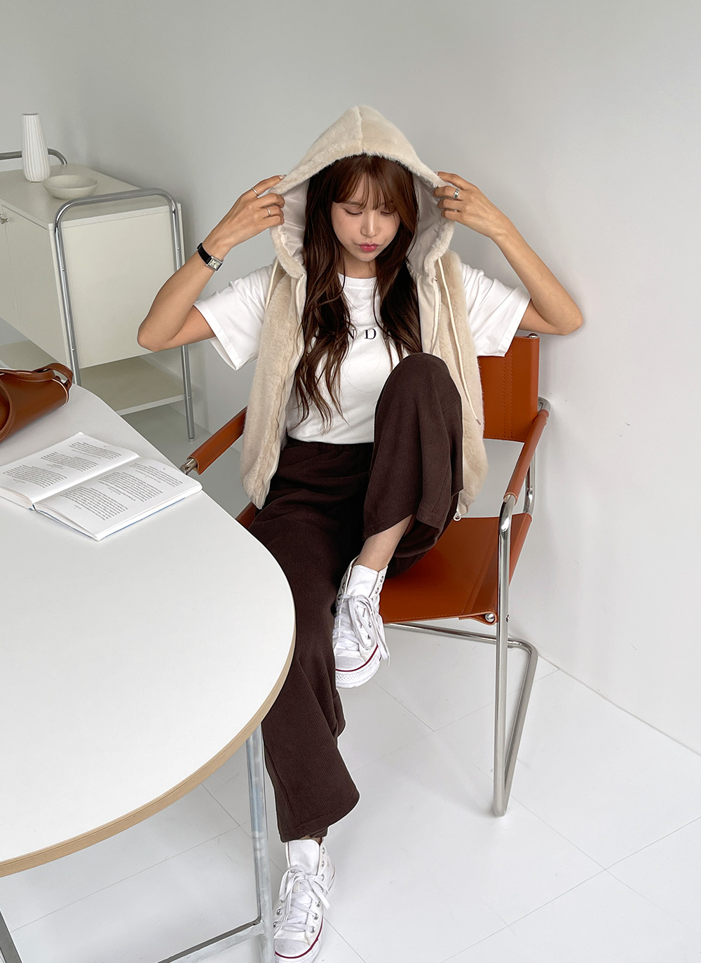 ストリング付フードエコファージップベスト | DHOLIC | 詳細画像7