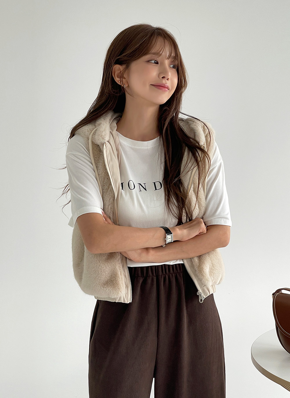 ストリング付フードエコファージップベスト | DHOLIC | 詳細画像11