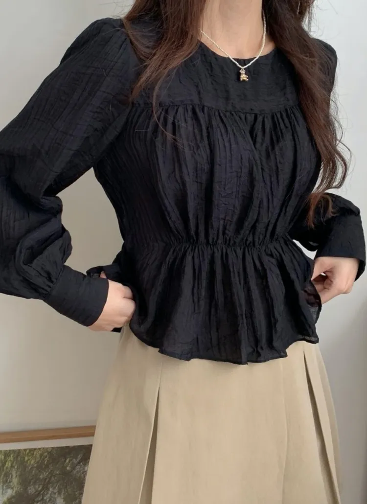 シャーリングペプラムブラウス | room302 | 詳細画像1
