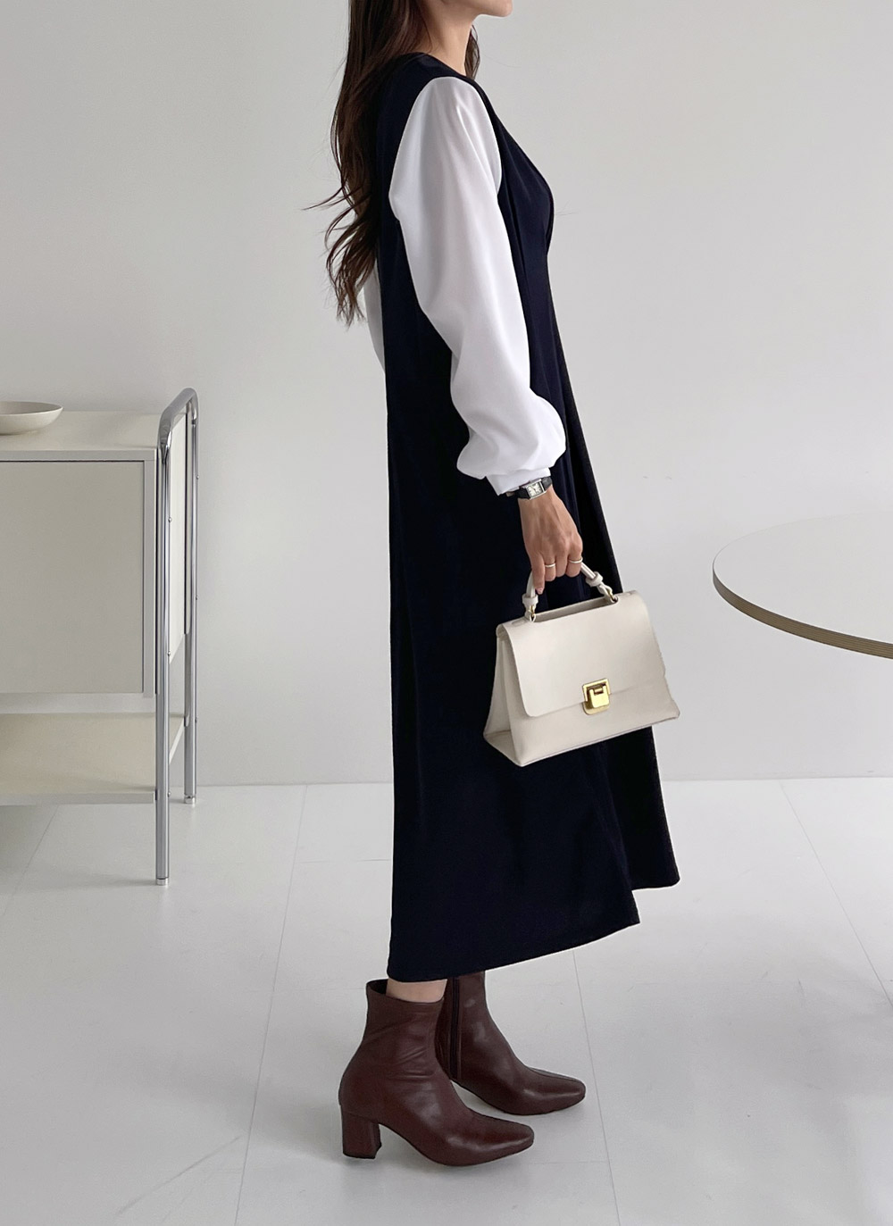 配色ドッキングタックワンピース | DHOLIC | 詳細画像3