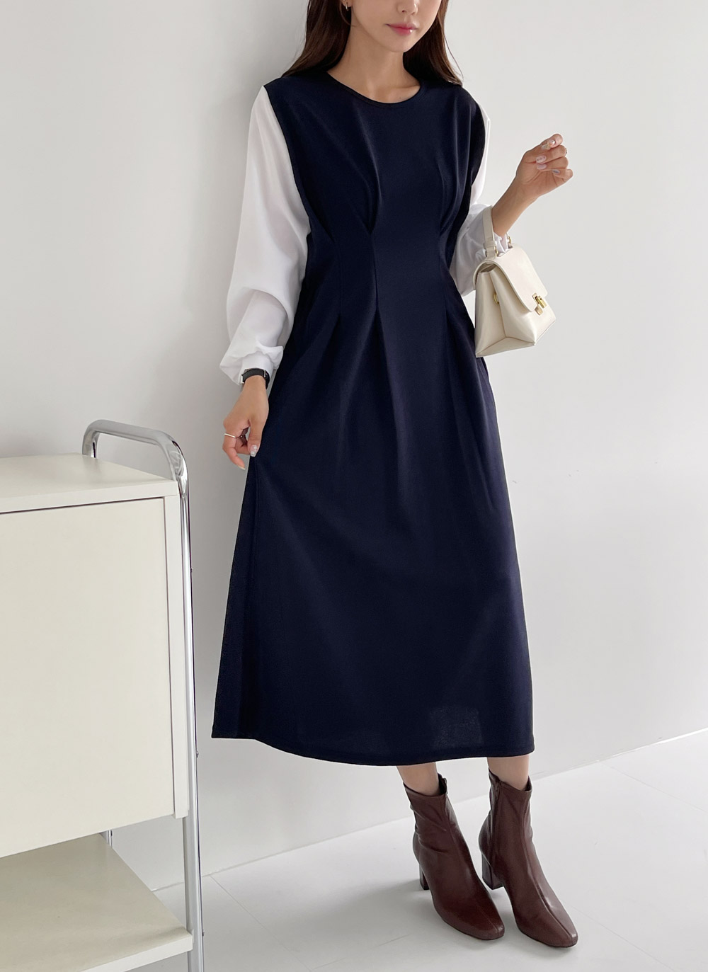 配色ドッキングタックワンピース | DHOLIC | 詳細画像5