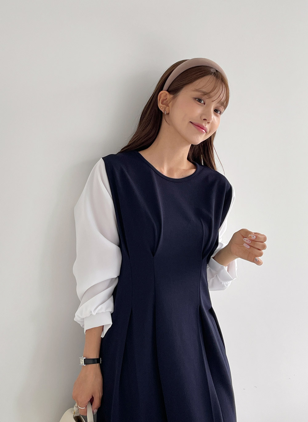 配色ドッキングタックワンピース | DHOLIC | 詳細画像7
