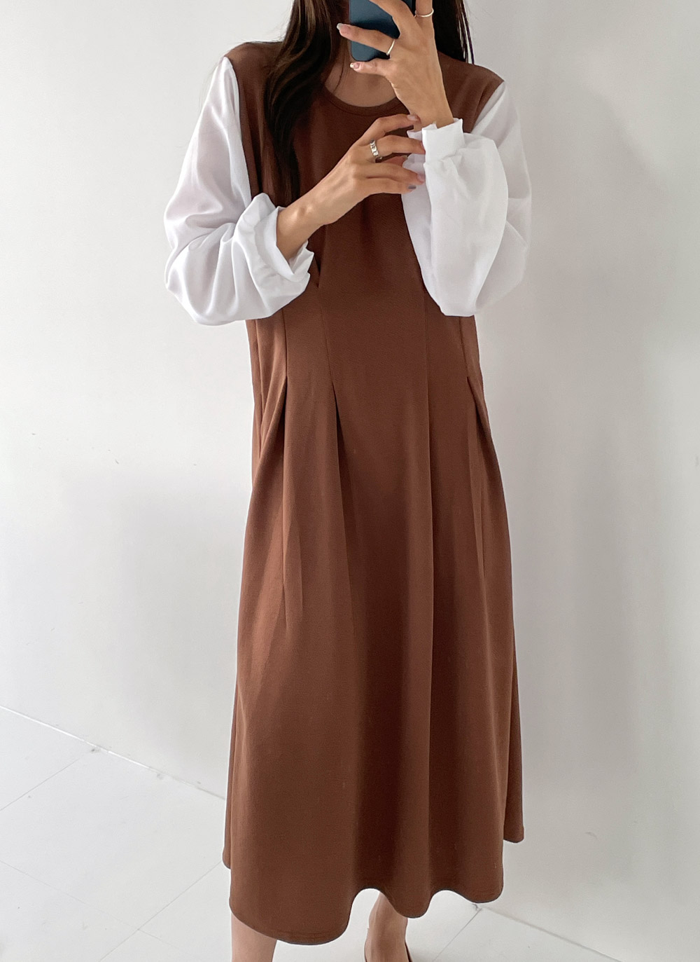 配色ドッキングタックワンピース | DHOLIC | 詳細画像12