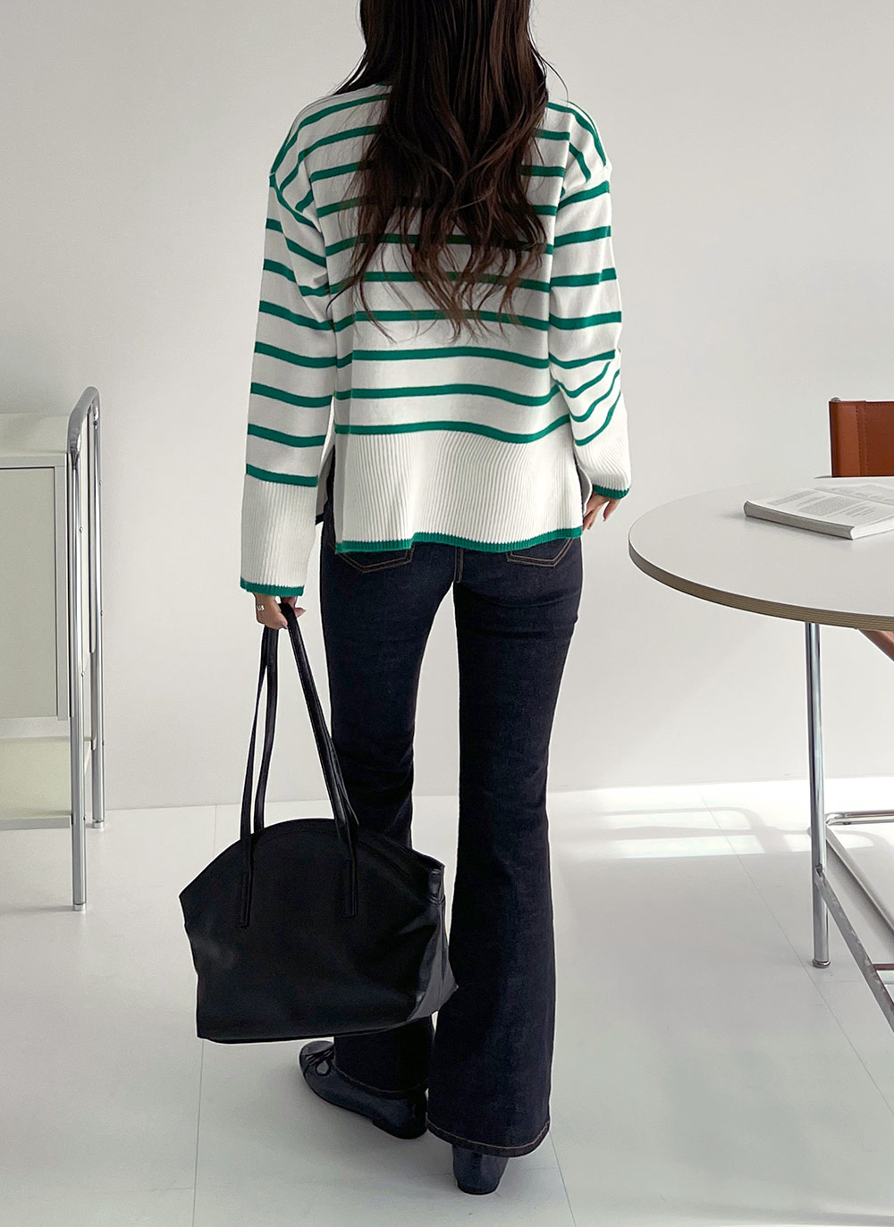 ボーダーサイドスリットニット | DHOLIC | 詳細画像4