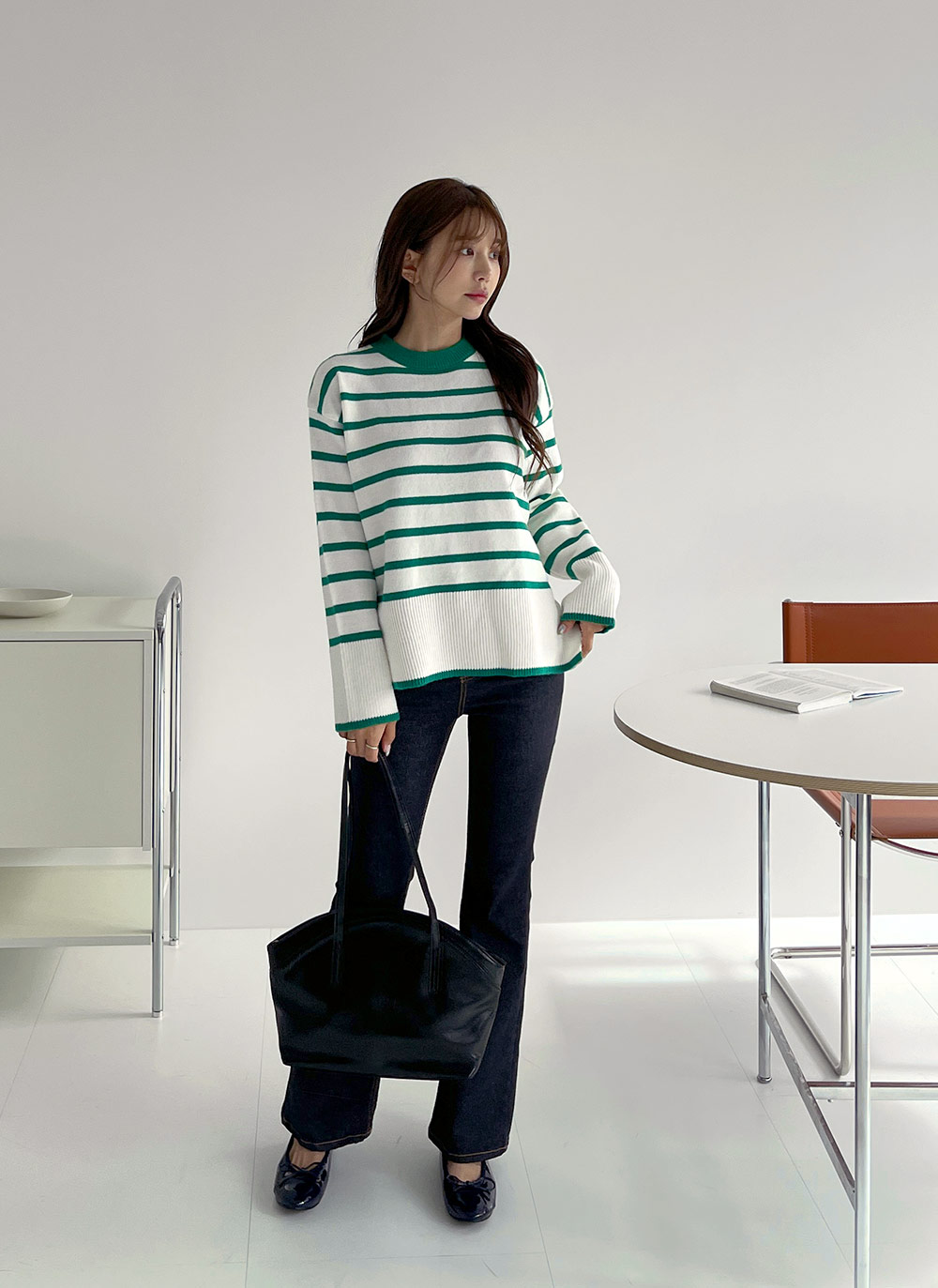 ボーダーサイドスリットニット | DHOLIC | 詳細画像10