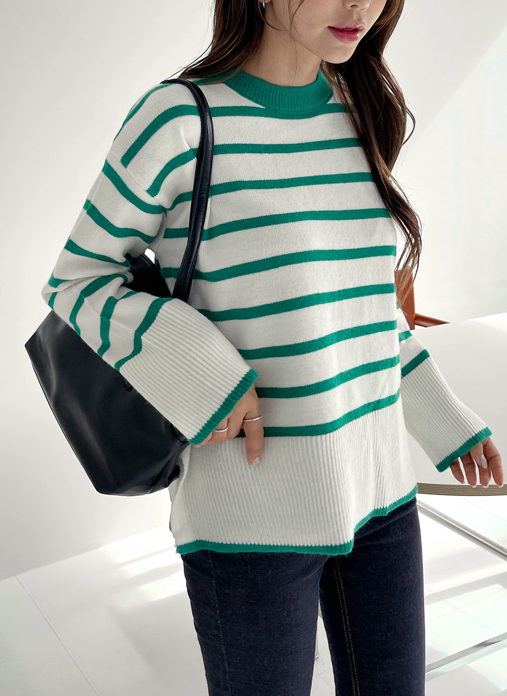 ボーダーサイドスリットニット | DHOLIC | 詳細画像11