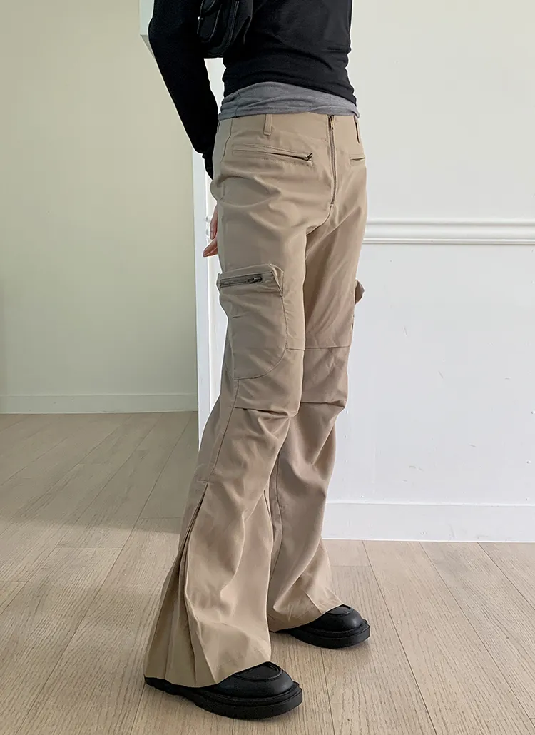 ジップカーゴスリムフレアパンツ | レディースファッション通販 - DHOLIC