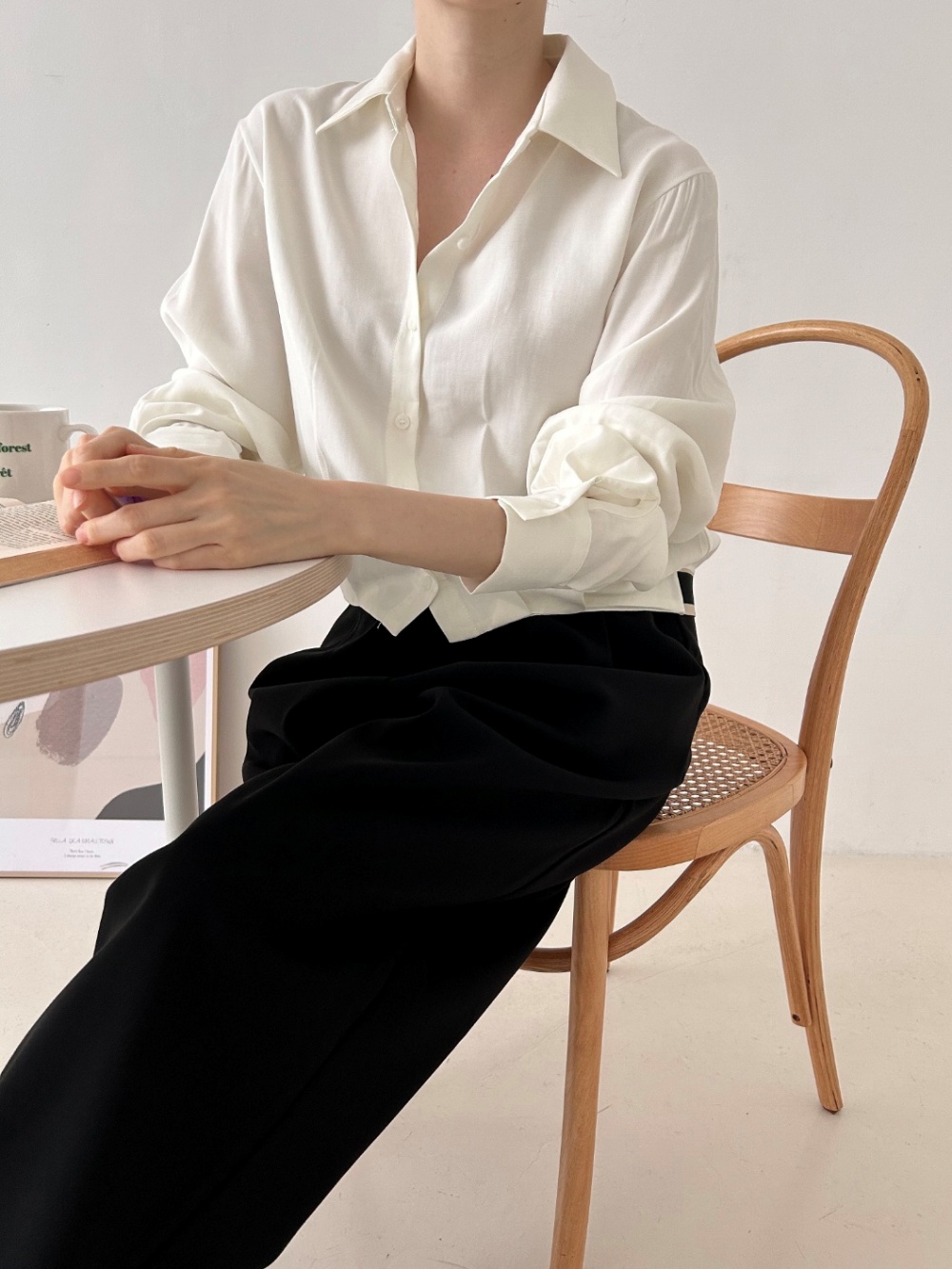 タックゴムヘムクロップドシャツ | 詳細画像3