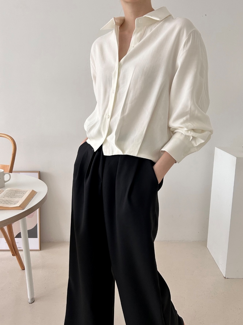 タックゴムヘムクロップドシャツ | 詳細画像7