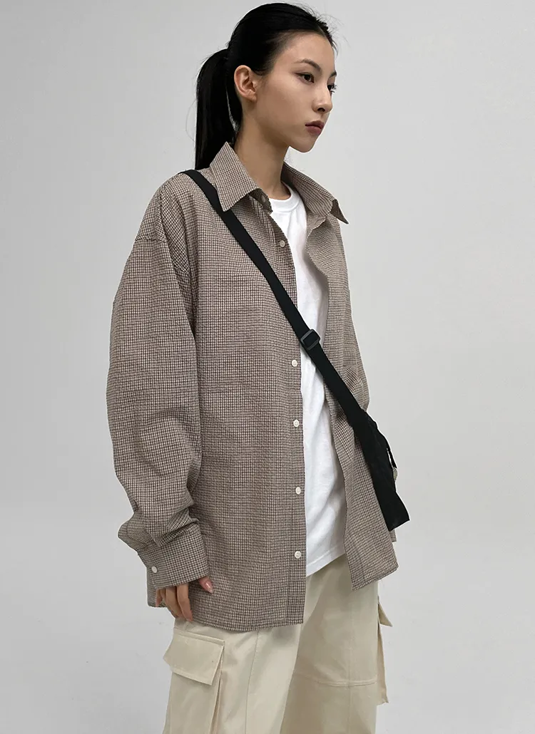 UNISEXオーバーチェックシャツ | blackup | 詳細画像1